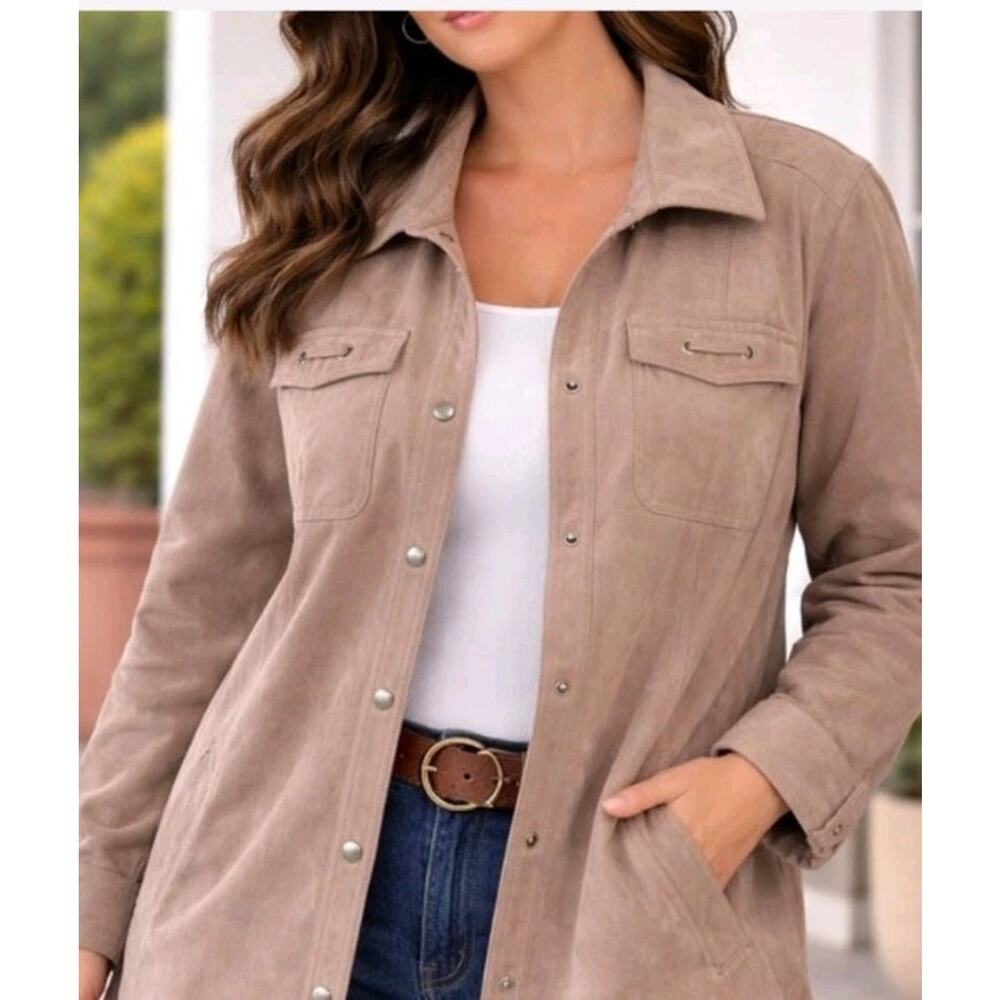 JM Collection Women's Plus Size Classic Taupe Jacket. 2xl